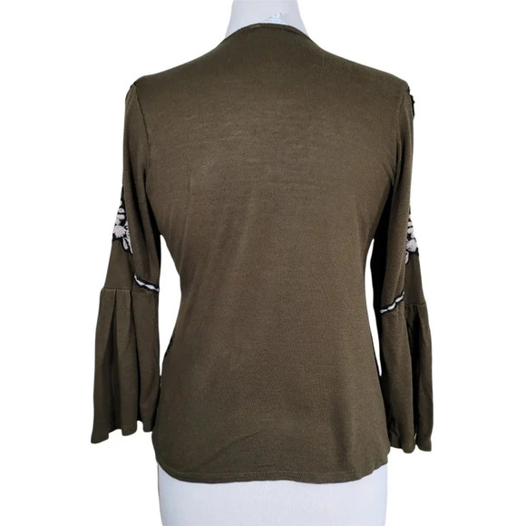 Lucky Brand Boho Embroidered V neck pullover size small - Picture 3 of 7